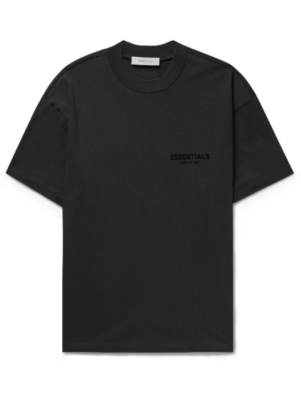 ESSENTIALS Fear of God Men's Black Graphic Crewneck T-Shirt Stretch Limo